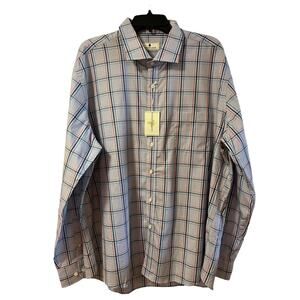 NWT Southern Pines Men's Long Sleeve Blue Plaid Shirt Sz 2XL